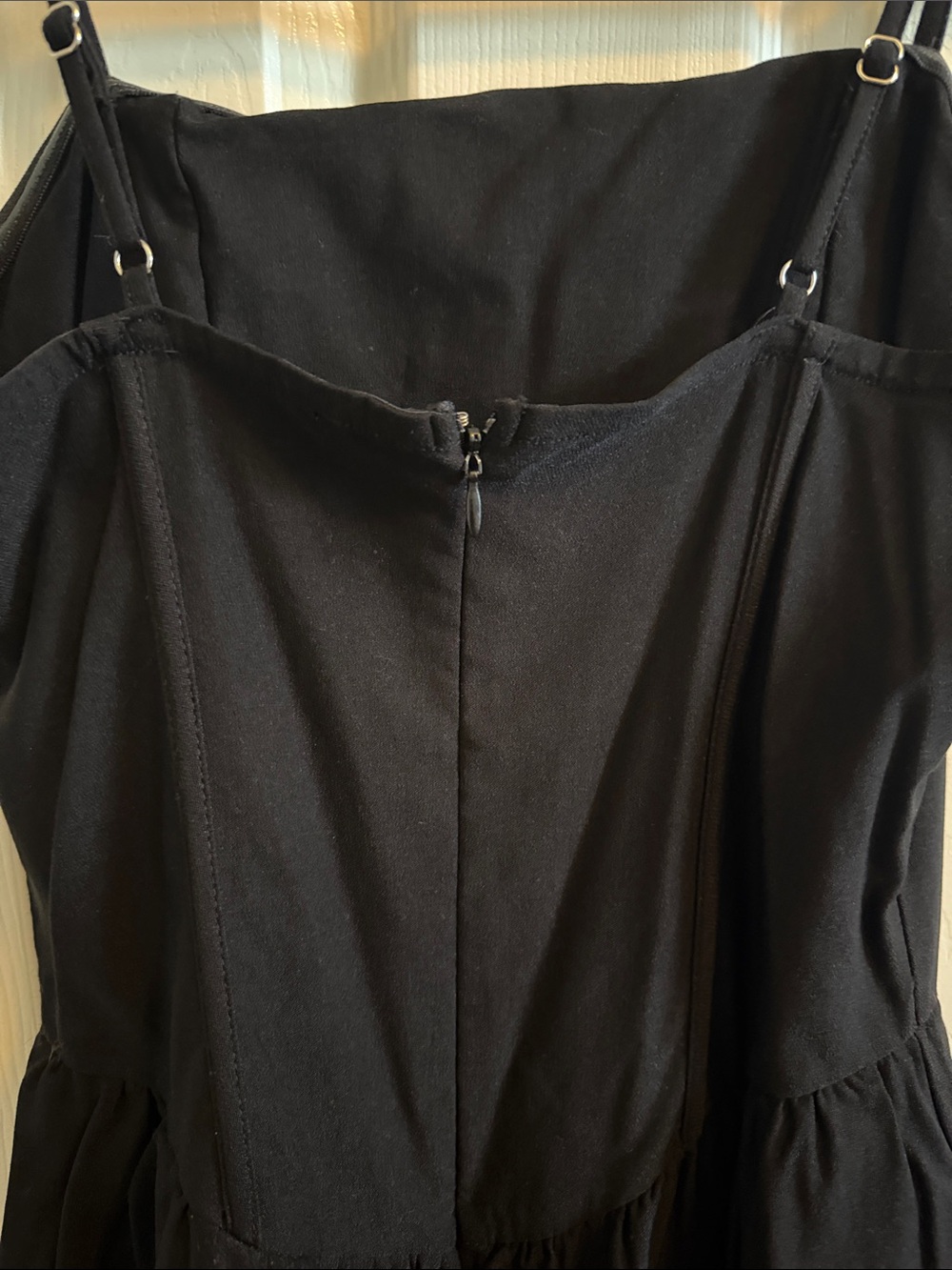 Little Black Spaghetti Strap Skater Bubble Dress - Picture 3 of 8